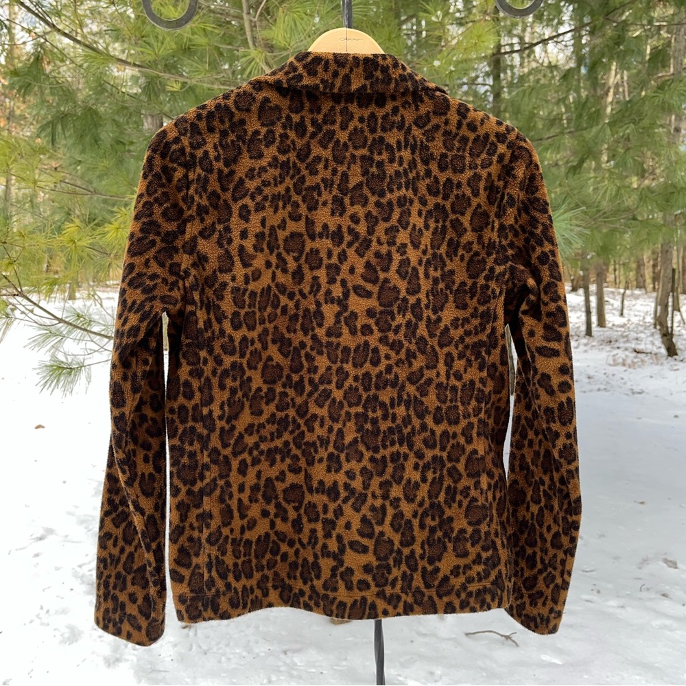 Y2k Lrl Active Leopard Print Fleece Sweatshirt - image 2